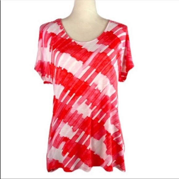 ANTHROPOLOGIE One September Orange Geo Top S - Picture 1 of 7